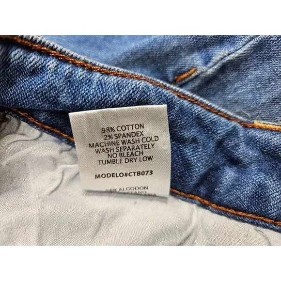 Black Label Juniors Size 1 Fringe Hem Whiskered Cropped Denim Blue Jeans - Picture 9 of 14